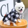 1pc Black Plaid Zip Pocket Pet Sweatshirt; Dog Clothes For Puppy And Cat; Pet Apparel
