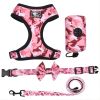 4Pcs Set Reflective No Pull Dog & Cat Harness Collar Leash With Dog Poop Bag For Small Medium Dog