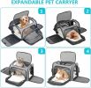 Outdoor dog portable handbag; 4 Sides Expandable Cat Carrier Bag with Removable Fleece Pad; Dog Carrier for Cats; Puppy and Small Dogs