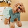 Small & Medium Dogs Solid Color Twist Knit Turtleneck Spliced Mesh Skirt; warm Dog Sweater For Winter