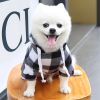 1pc Black Plaid Zip Pocket Pet Sweatshirt; Dog Clothes For Puppy And Cat; Pet Apparel
